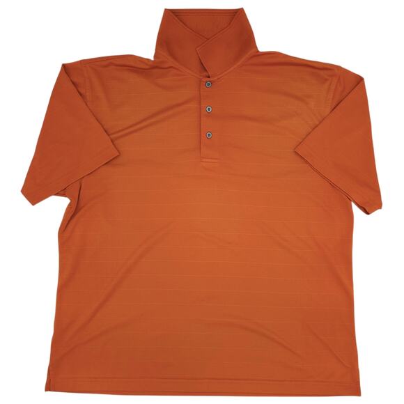 Champions Tour Polo Shirt Mens XL Orange Golf Performance Short Sleeve Striped - Picture 1 of 11